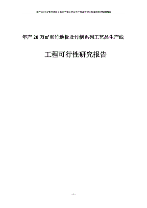 年产20万㎡重竹地板及竹制系列工艺品生产线-工程可行性研究报告.doc