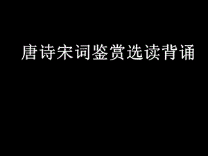 唐诗宋词鉴赏选读默写.ppt