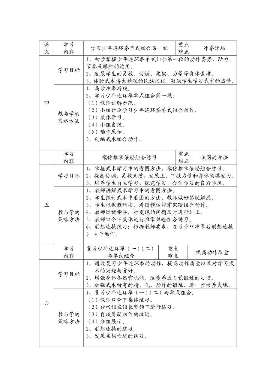 七年级武术单元计划.doc_第2页