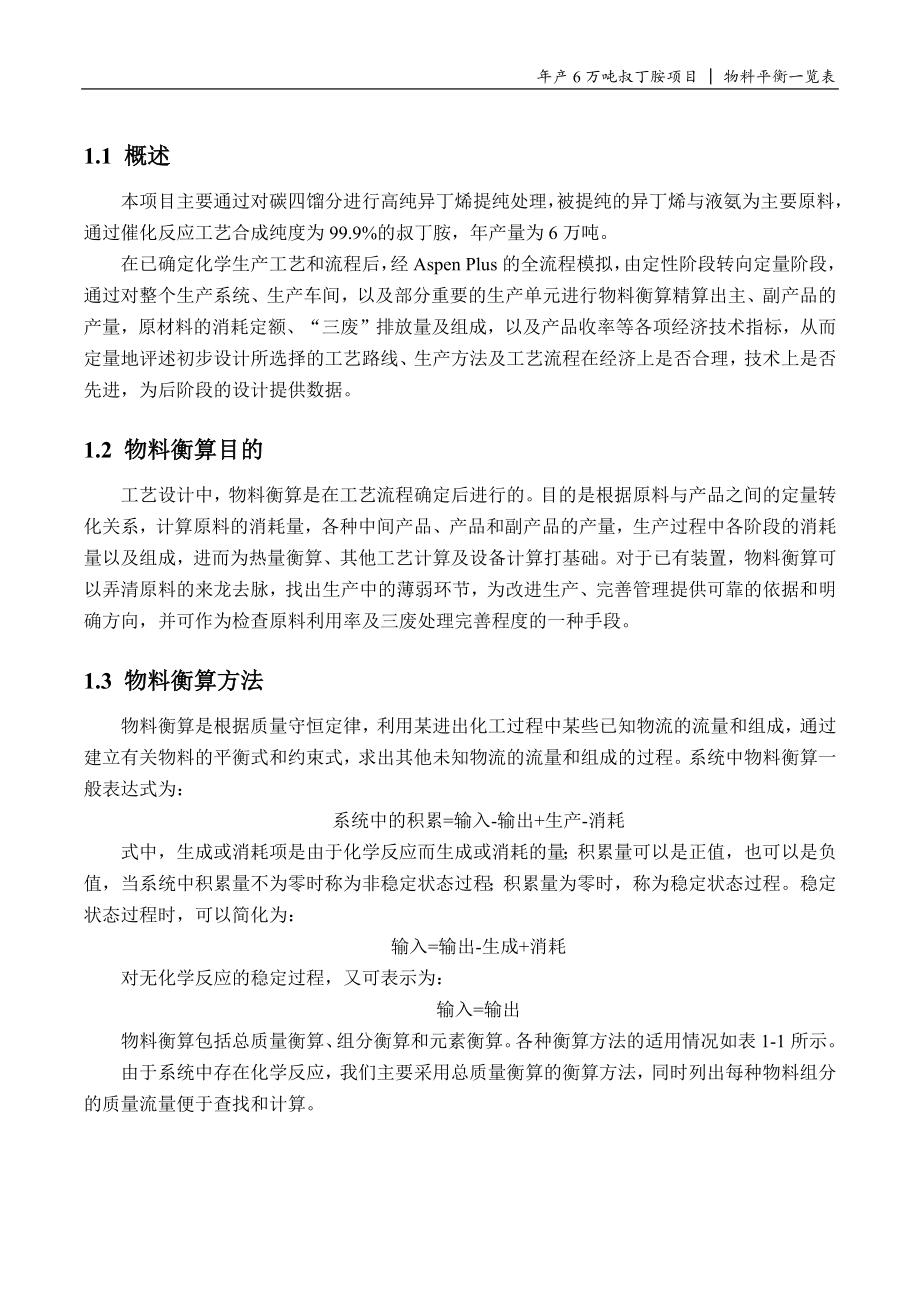 年产6万吨叔丁胺项目附录1：物料平衡一览表.docx_第2页