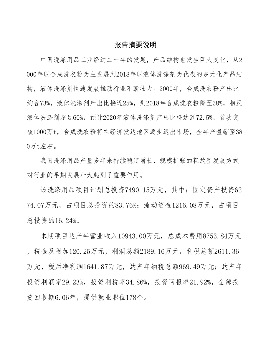 常州洗涤用品生产线建设项目可行性研究报告.docx_第2页