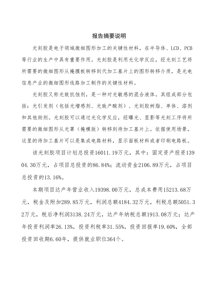 常州光刻胶生产线项目可行性研究报告.docx_第2页