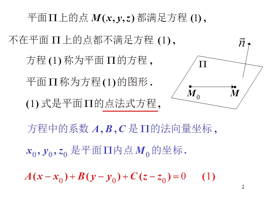 高等数学第五节平面及其方程第六节空间直线及其方程.ppt_第2页