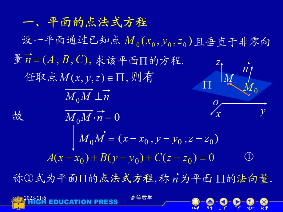 高等数学课件D75平面方程.ppt_第2页