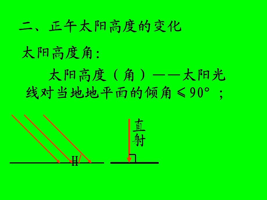 高三第一轮正午太阳高度角及周日太阳视运动.ppt_第2页