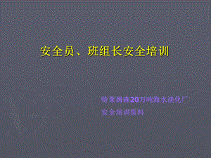 安全员班组长安全培训.ppt