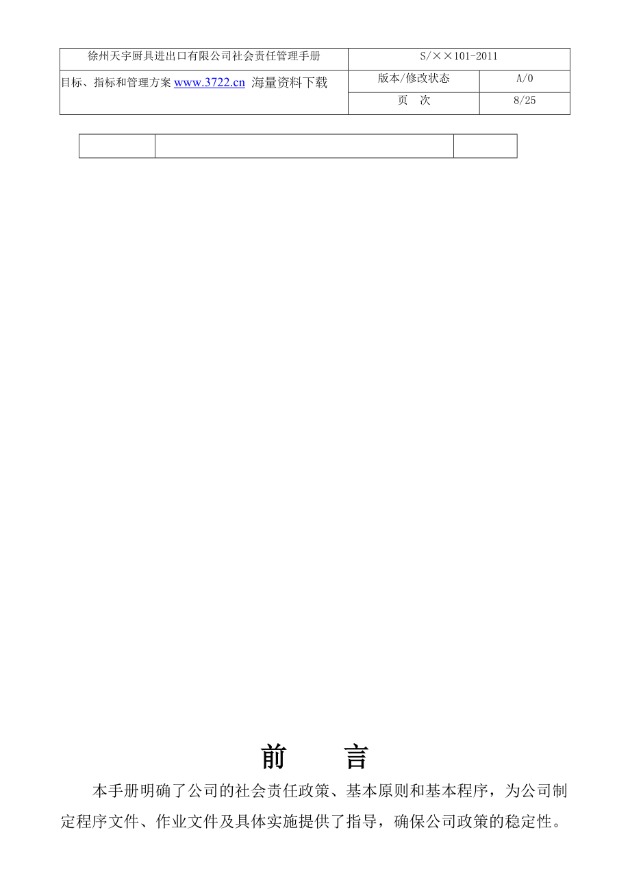 天宇厨具进出口公司SA8000社会责任管理手册含程序文件和表格61页 金牌.doc_第3页