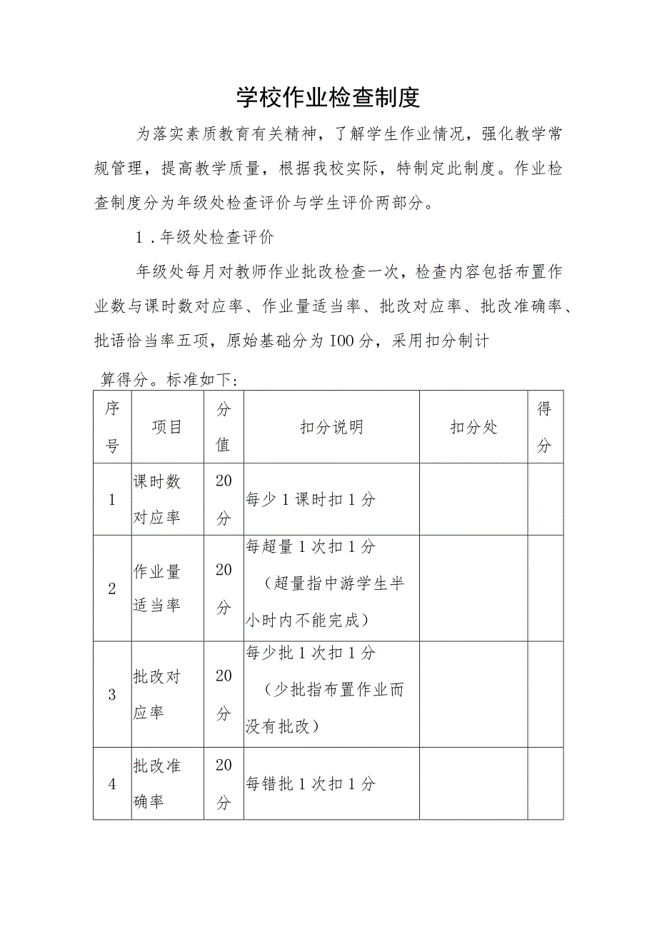 学校作业检查制度.docx_第1页