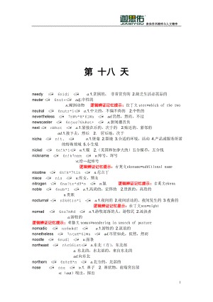 迦思佑新托福10000词逻辑辩证记忆20天网络课程内部讲义(十八)`.doc