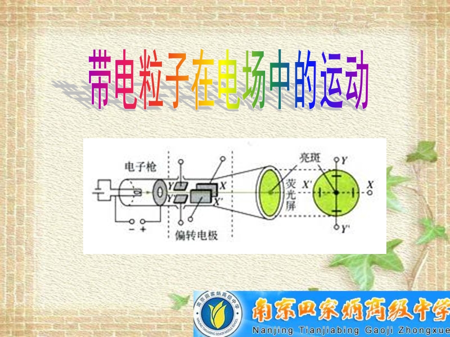 带电粒子在电场中的运动郁.ppt_第2页