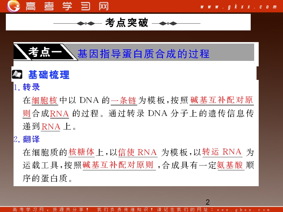 高一生物：第三章《第四节 遗传信息的表达-RNA和蛋白质的合成》课件22（浙教版必修2）.ppt_第2页