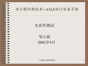 审计程序和技术-CGA.ppt