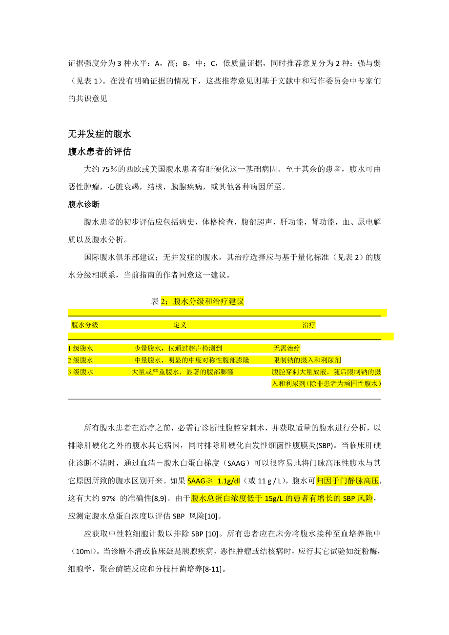 肝硬化腹水、自发性细菌性腹膜炎、肝肾综合征的处理.doc_第2页