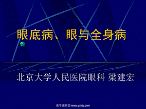 眼底病、眼与全身病教学课件.ppt