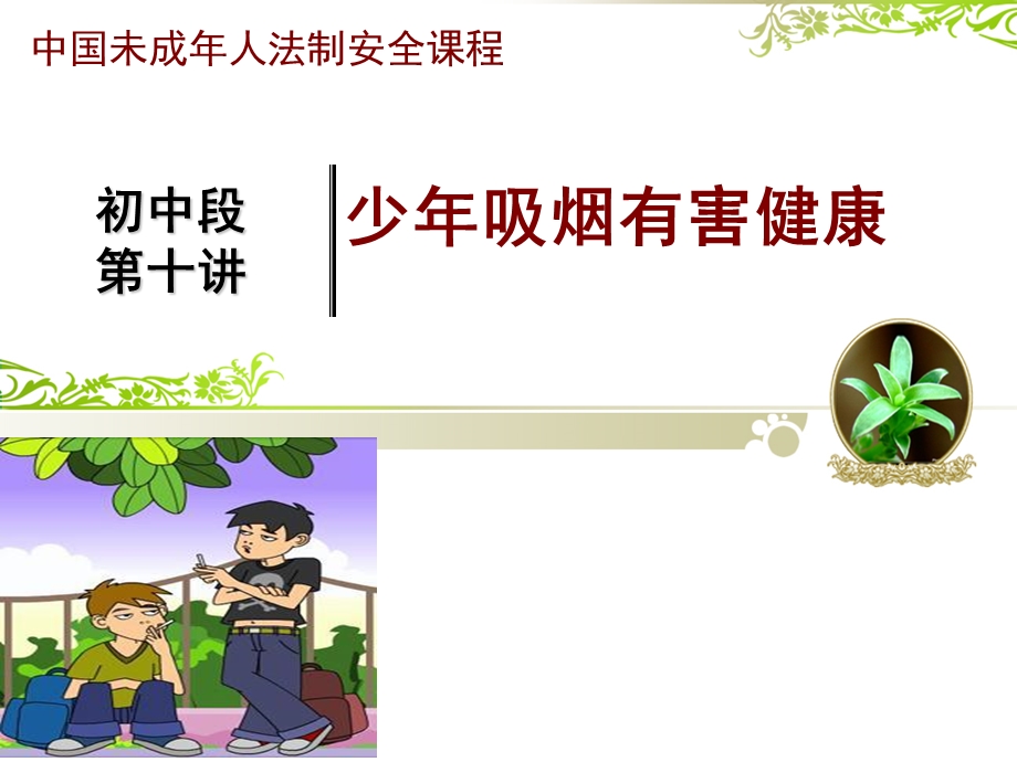 安全教育-少年吸烟有害健康.ppt_第1页