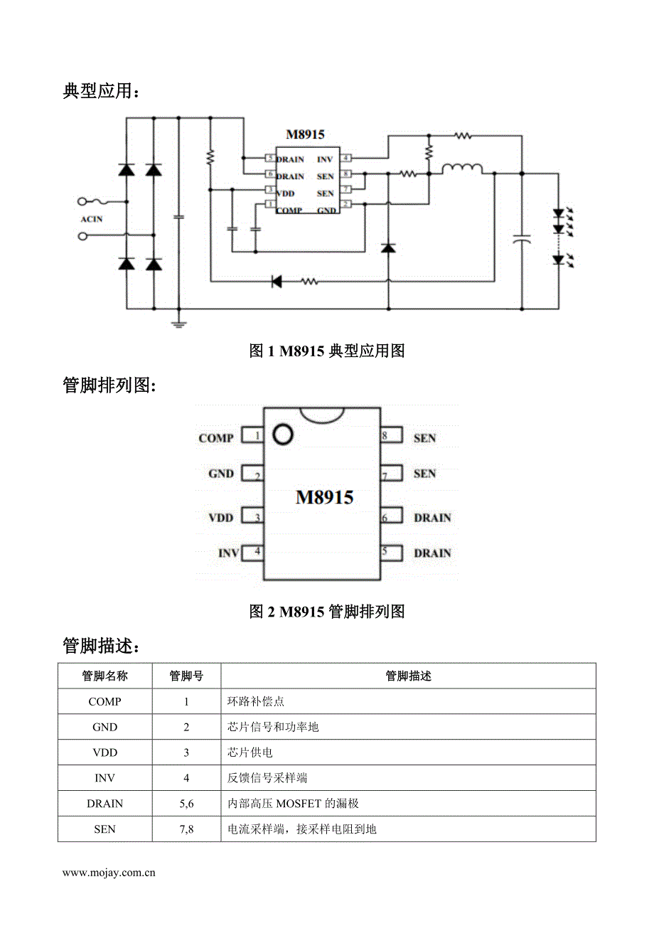 非隔离有源LED恒流驱动芯片茂捷M8915兼容华晶CS9210.doc_第2页