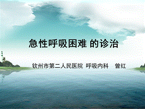 曾红呼吸困难完全版 ppt课件.ppt