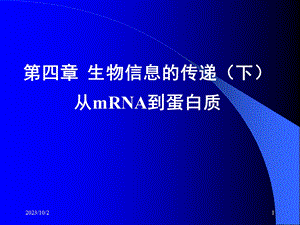 生物信息的传递下-从mRNA到蛋白质.ppt