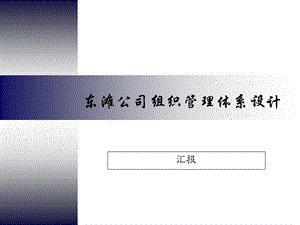 某公司组织管理体系设计方案.ppt