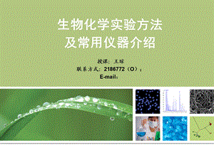 生物化学实验方法及常用仪器介绍.ppt