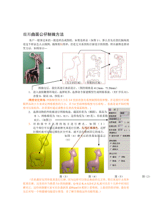 虚拟凋塑造型方法描图设计编修鹿形公仔.doc