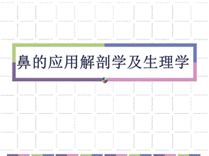 鼻的应用解剖学和生理学PPT课件.ppt