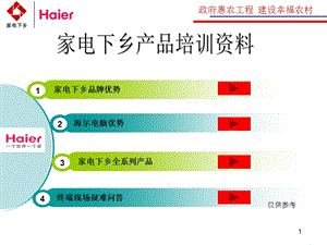 海尔家电下乡初级培训资料(家电专卖店必看).ppt