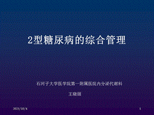 糖尿病综合管理策略.ppt