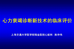 心力衰竭诊断新技术的临床评价施仲伟会议课件教学幻灯PPT.ppt