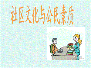 社区文化与公民素质.ppt