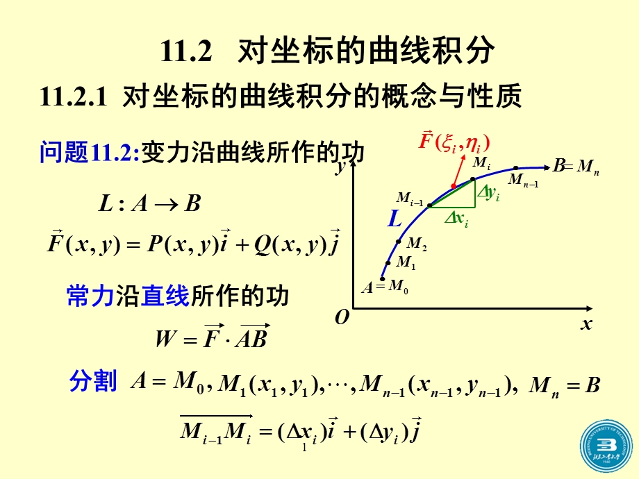 等数学对坐标的曲线积.ppt_第1页