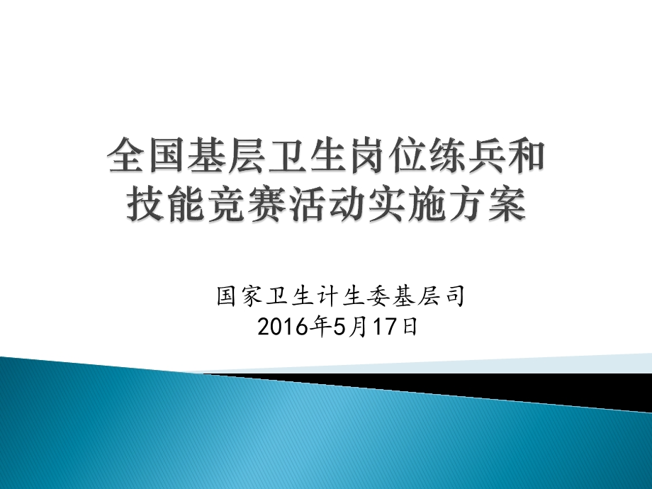 全国基层卫生岗位练兵和技能竞赛活动实施方案.ppt_第1页