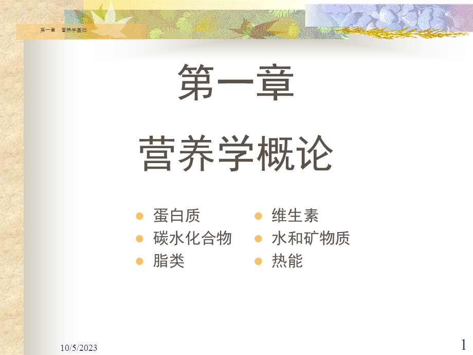 食品营养学概论华农版.ppt_第1页