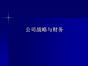 公司战略与财务.ppt