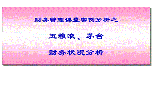 财务报表案例分析之五粮液、茅台.ppt
