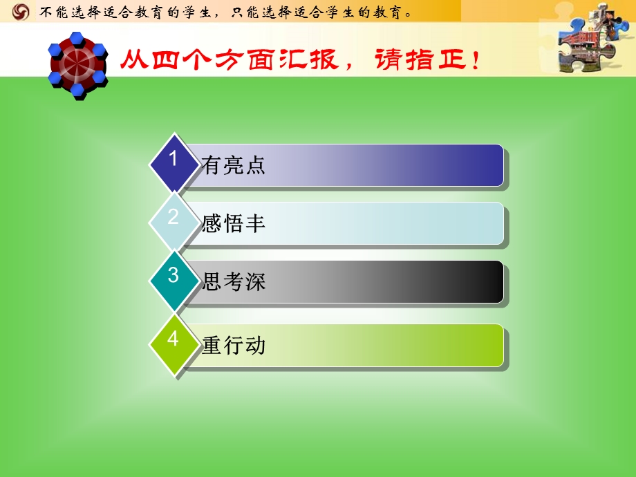 参加吉林市中等职业学校教育管理人员华师大研修班汇报交流稿(..ppt_第3页