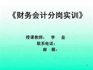 财务会计分岗实训课件.ppt