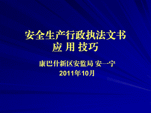 行政执法文书应用技巧安一宁.ppt