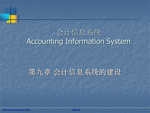 计算机会计第九讲 会计信息系统建设.ppt