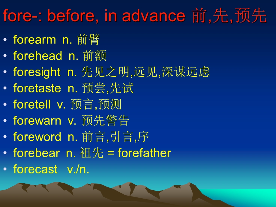 词学习之前缀fore.ppt_第1页