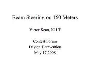 Beam Steering on 160 MetersHamSDRAmateur Radio 光束转向160米hamsdr业余无线电.ppt