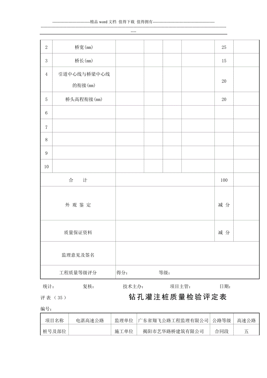 j桥梁涵洞工程质量检验评定表.doc_第3页