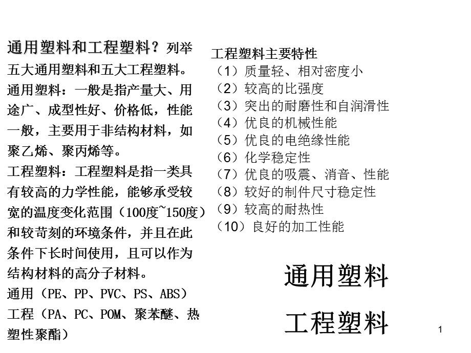 高分子材料及应用-简答-期末.ppt_第1页