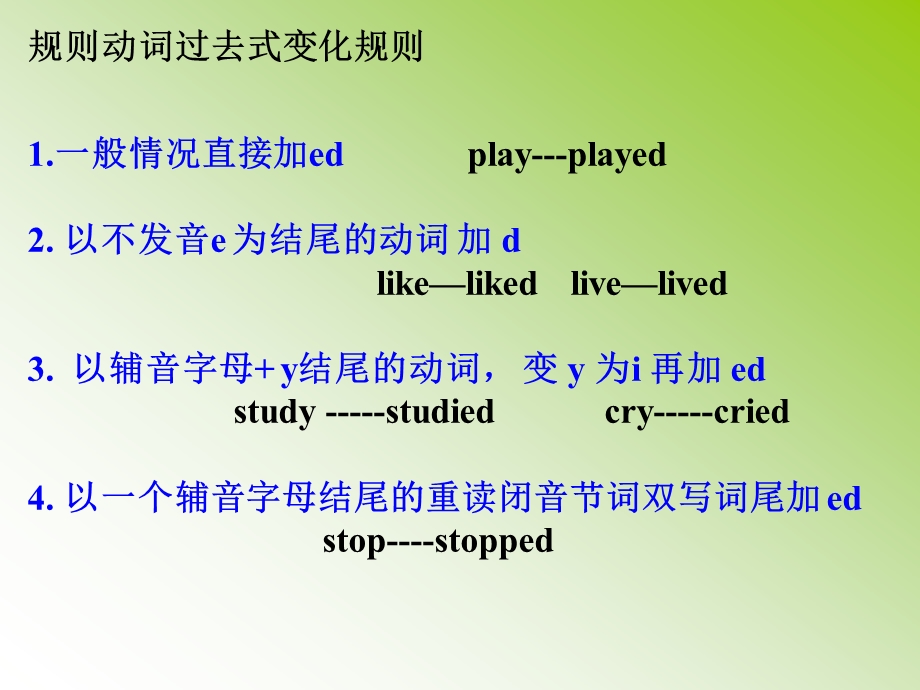 般过去时态动词过去式变化规则.ppt_第2页