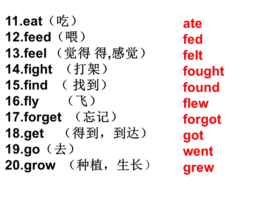 般过去式不规则动词变化.ppt_第2页