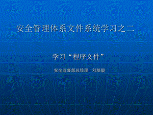 安全管理体系文件系统学习之二.ppt