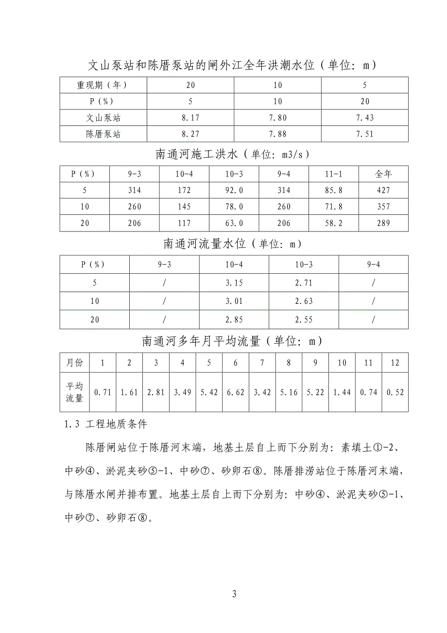 防洪排涝工程陈厝排涝站及水闸工程土建部分施工组织设计.doc_第3页