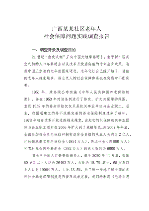 广西某某社区老年人社会保障问题实践调查报告.docx