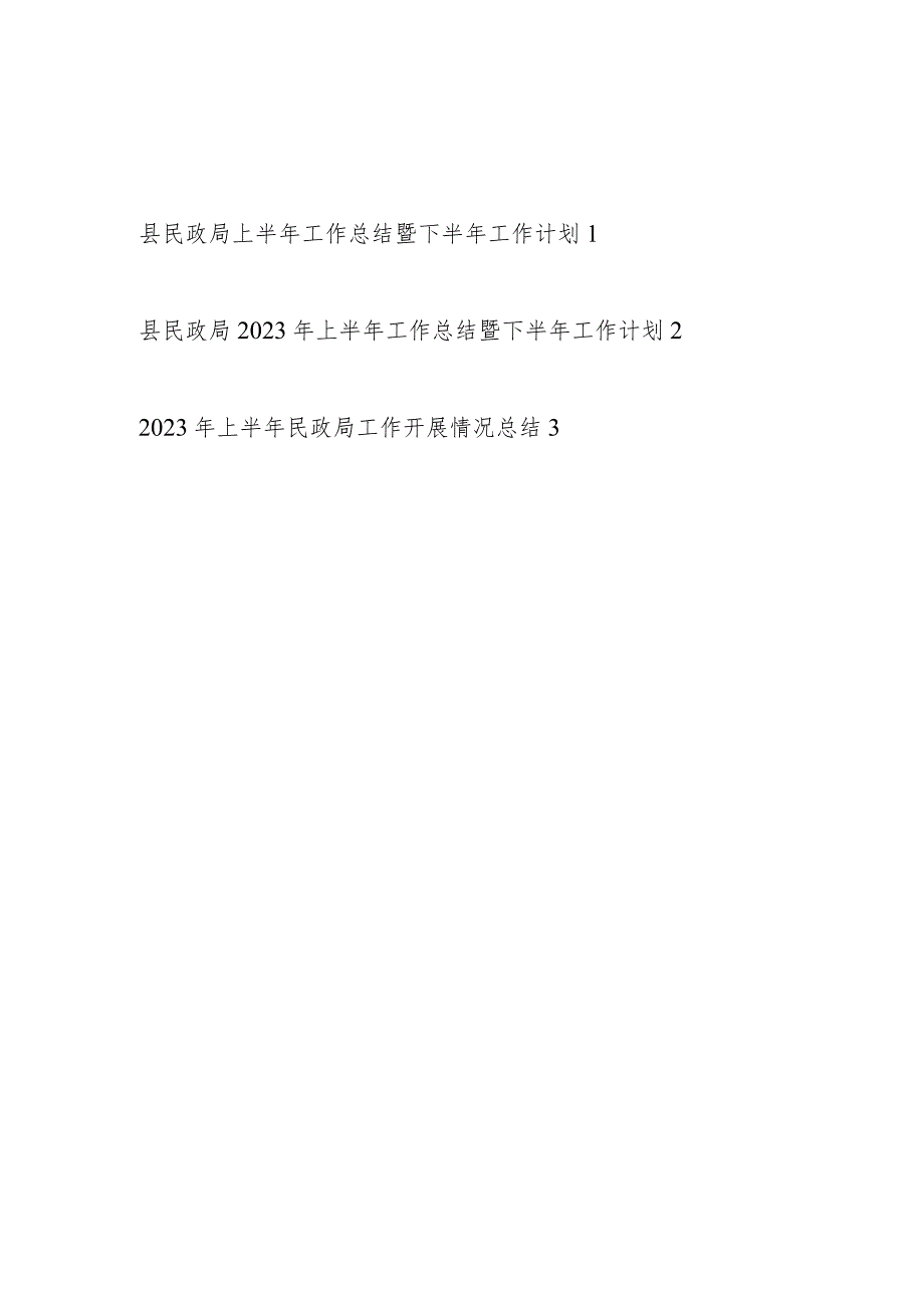 2023年上半年民政局工作总结开展情况总结下半年工作计划汇总.docx_第1页