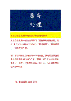 工业企业水电费分配的会计账务处理分录.docx